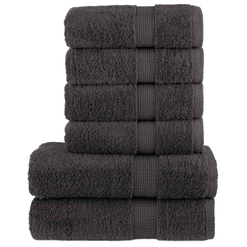 Hothingwell - Juego de 6 toallas (100% algodón), color blanco | Certificado OEKO-TEX, lavable a máquina, hebilla para colgar, absorbente y duradero