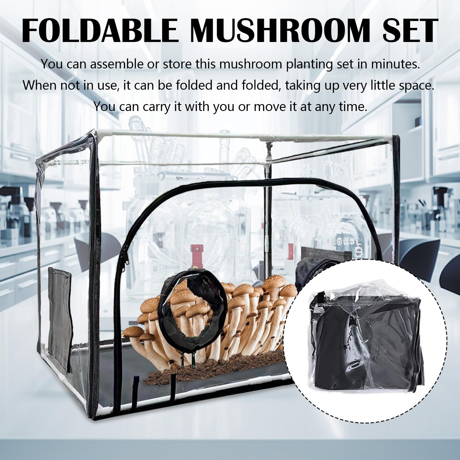 Still Air Box para Hongos, Mushroom Micología Campana Extractora Mushroom Bag Plant Propagation Station Carpa Plegable para Esporas Cultivo Versátil Suministros de Horticultura