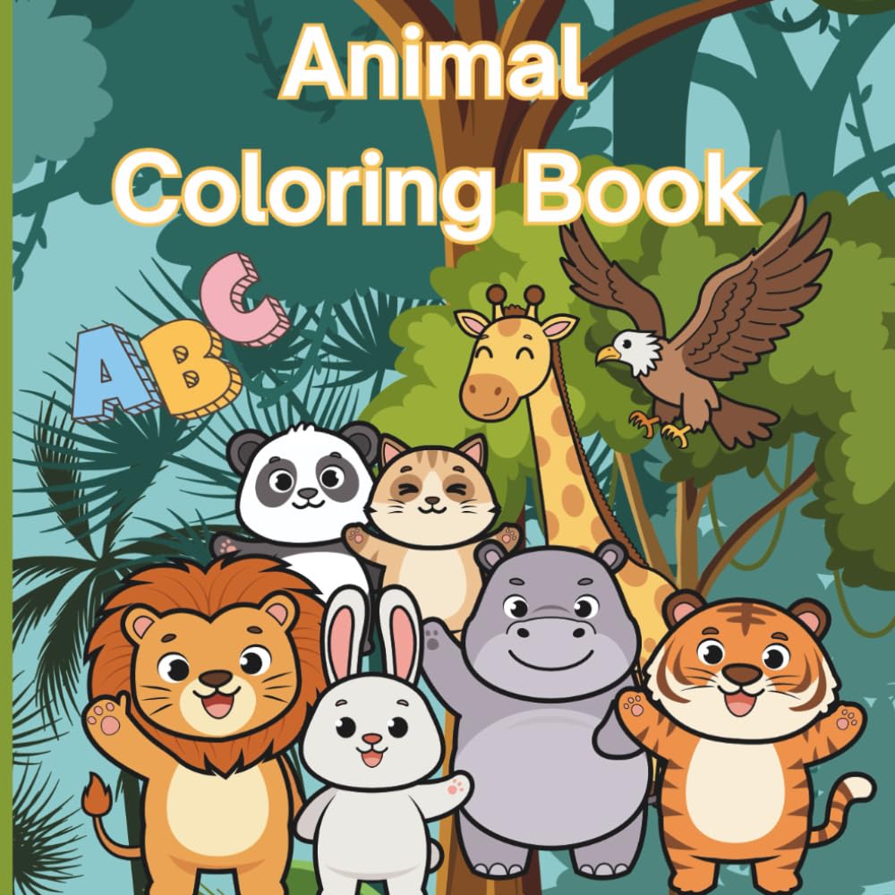 Animals Coloring Book for Kids: A-Z Coloring Book with Educational Pages for children 3-12
