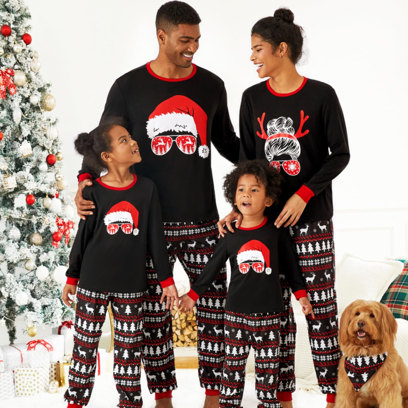 PATPAT - Pigiama Natale Famiglia Coordinati - Pigiami Natalizi per Tutta la Famiglia - Pigiama Donna Invernale - Pigiama Natale Coordinati Coppia - Pigiami Coppia- Pigiama Uomo Invernale