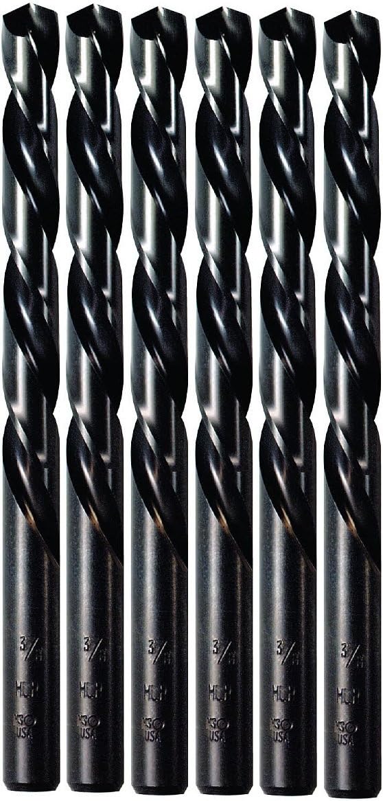 Irwin Tools 62321 21/64-Inch Black Oxide 135-Degree Jobber Length, Left Handed, Pack of 6