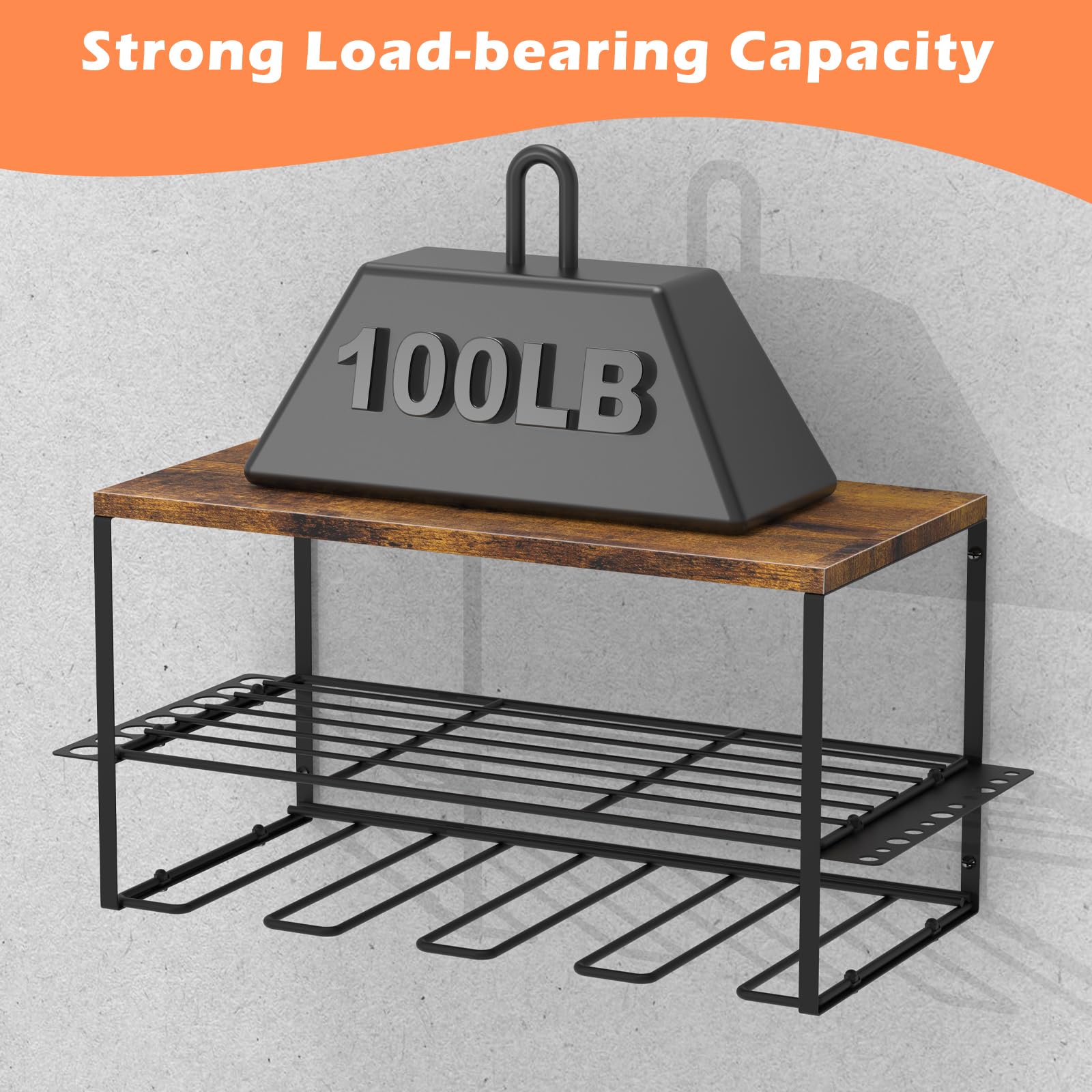 Organizer Per Utensili Elettrici Da Parete - 2 Pezzi - Porta Trapano E Accessori - Capacità 100lb - Foto 5