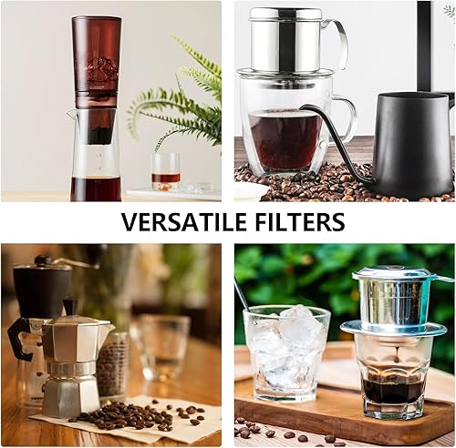 Miniatura 7 de 200 filtros de café percolador, filtro de papel de café desechable de 3.75 pulgadas con agujero, filtros de café de disco para percoladora Bozeman,