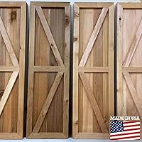 Vista 16 de Ekena Millwork RBJ06S16X072RWR TimberCraft Tres tableros de 5 3/8" unidos de madera rústica, persianas de madera rústica (por par), 16 1/8" de ancho