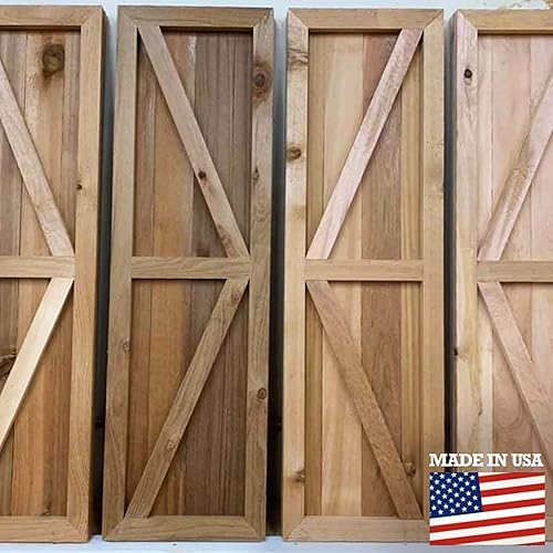 Miniatura 16 de Ekena Millwork RBJ06S16X072RWR TimberCraft Tres tableros de 5 3/8" unidos de madera rústica, persianas de madera rústica (por par), 16 1/8" de ancho