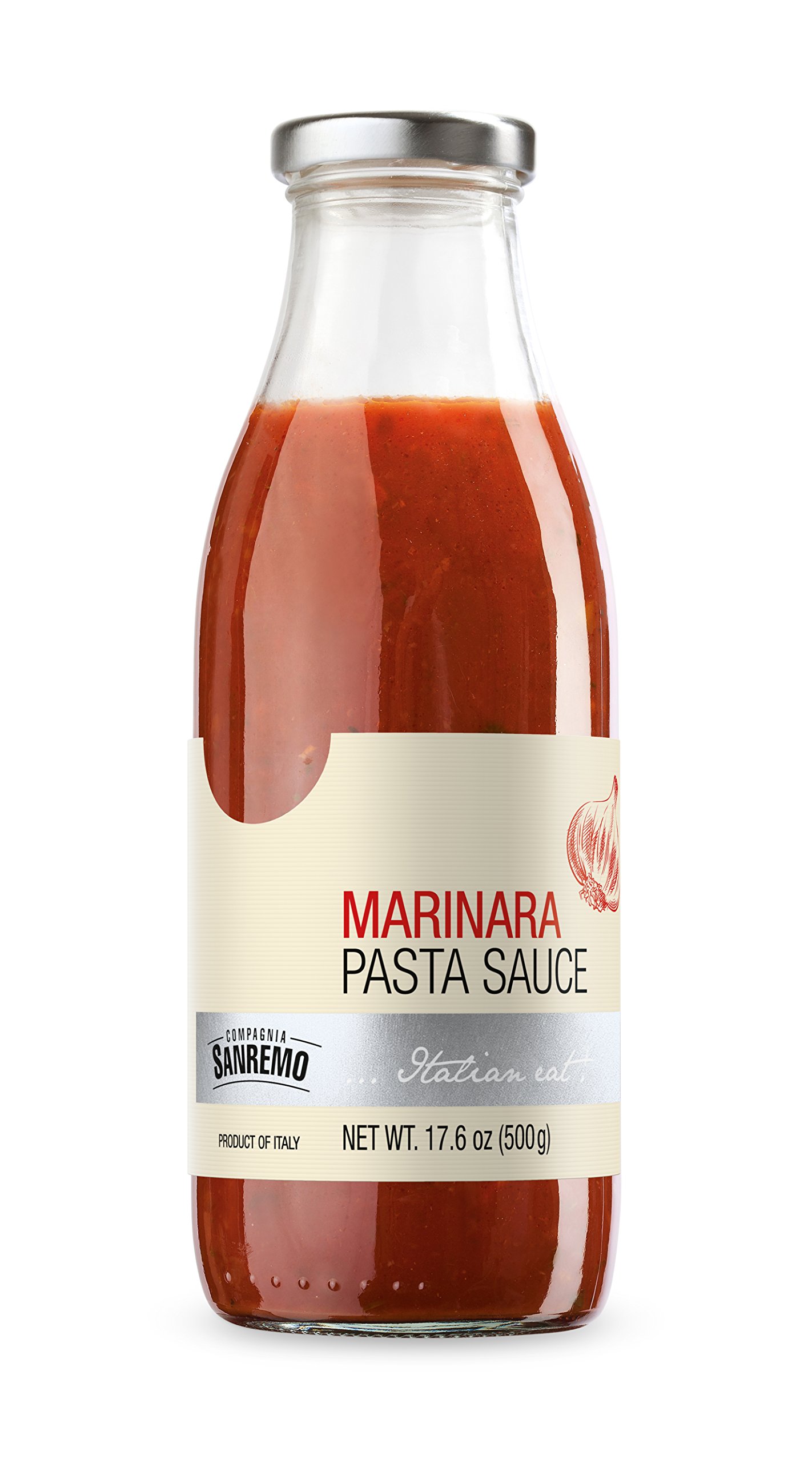 Compagnia Sanremo San Remo Italian Fresh Marinara Pasta Sauce - 100% Fresh Italian Ingredients, Non-GMO - 17.6 Oz (Pack Of 6) - Product Of Italy
