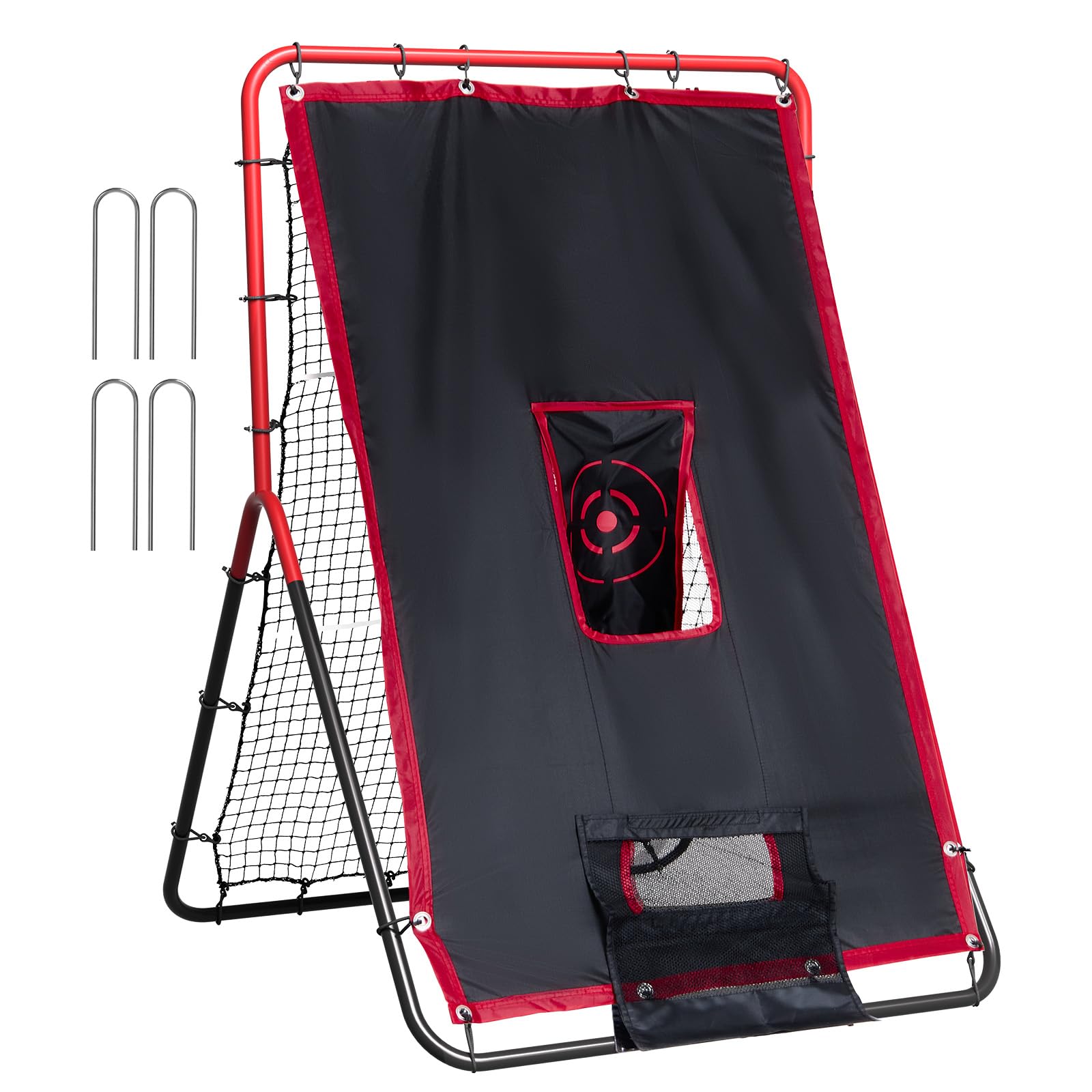VEVOR Rete da Rimbalzo Baseball Softball 2 in 1, 914 x 1372 mm Switch Hitter Pitch Trainer