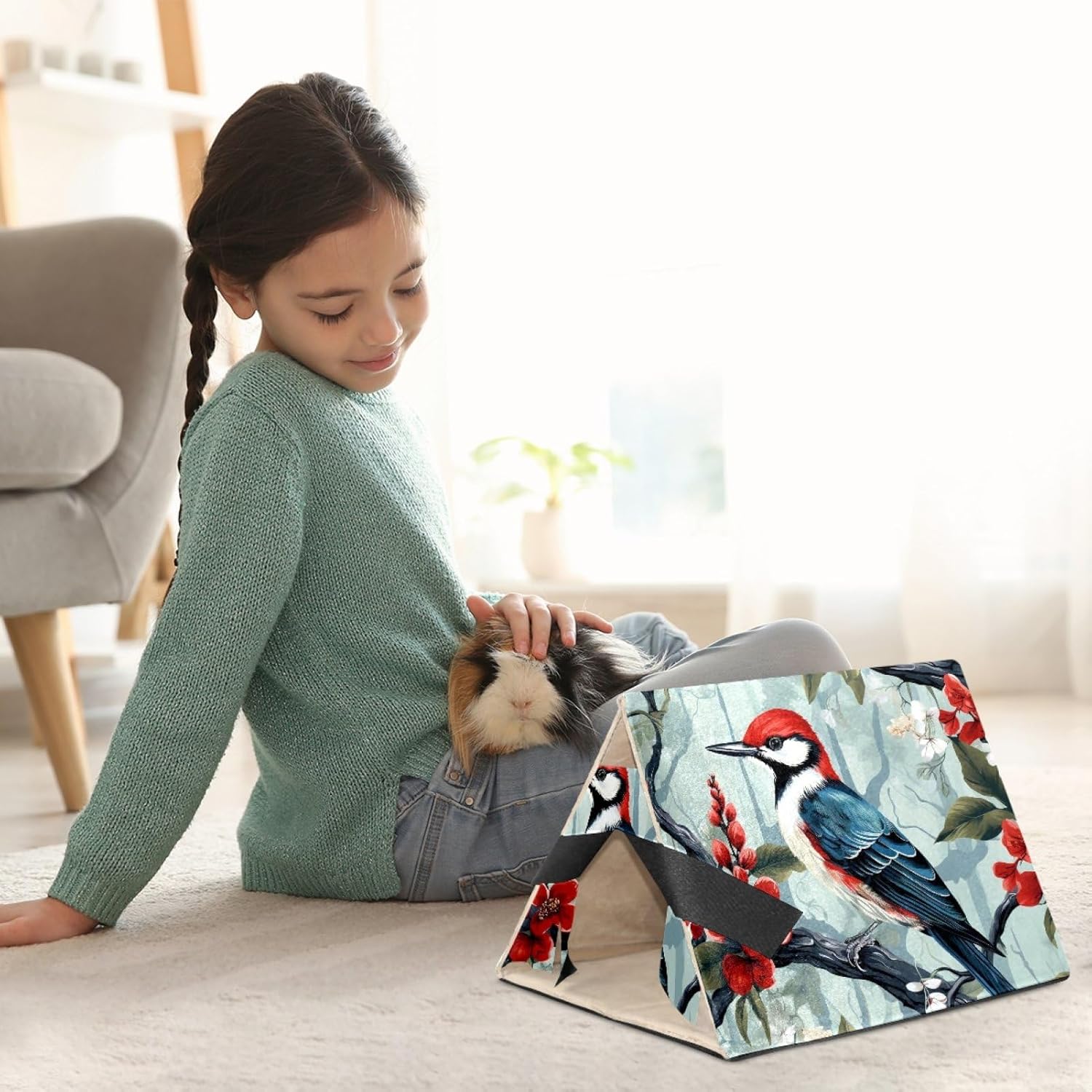 MAgiLL Guinea Pig Bed, Comfortable Hamster House, Hiding Place for Small Pets, Foldable Bed nest, Suitable for Short Rabbits, Rabbits, Ferrets, mice, Hedgehogs, and Creative Chinchilla Mouse nest