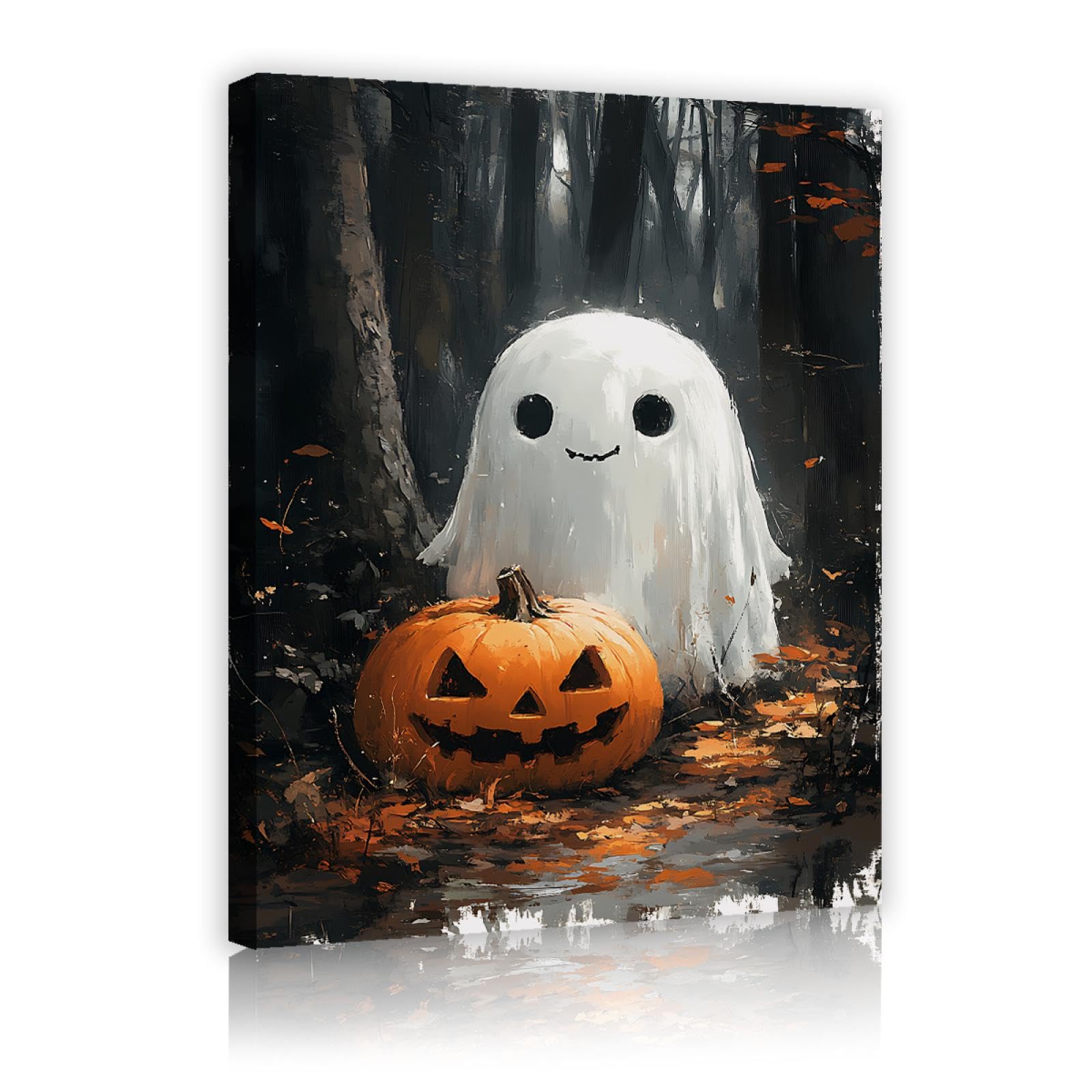 YUNART Dark Academia Wall Art Autunno Rustico Academia Halloween Poster Vintage Haunted House Stampe su tela per Farmhouse Home Decor 45x68cm Innerframe