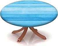 Vista 7 de Mantel redondo ajustable con patrón de chocolate, borde elástico, adecuado para catering y cocina, se puede limpiar para mesas redondas de 14 a 16