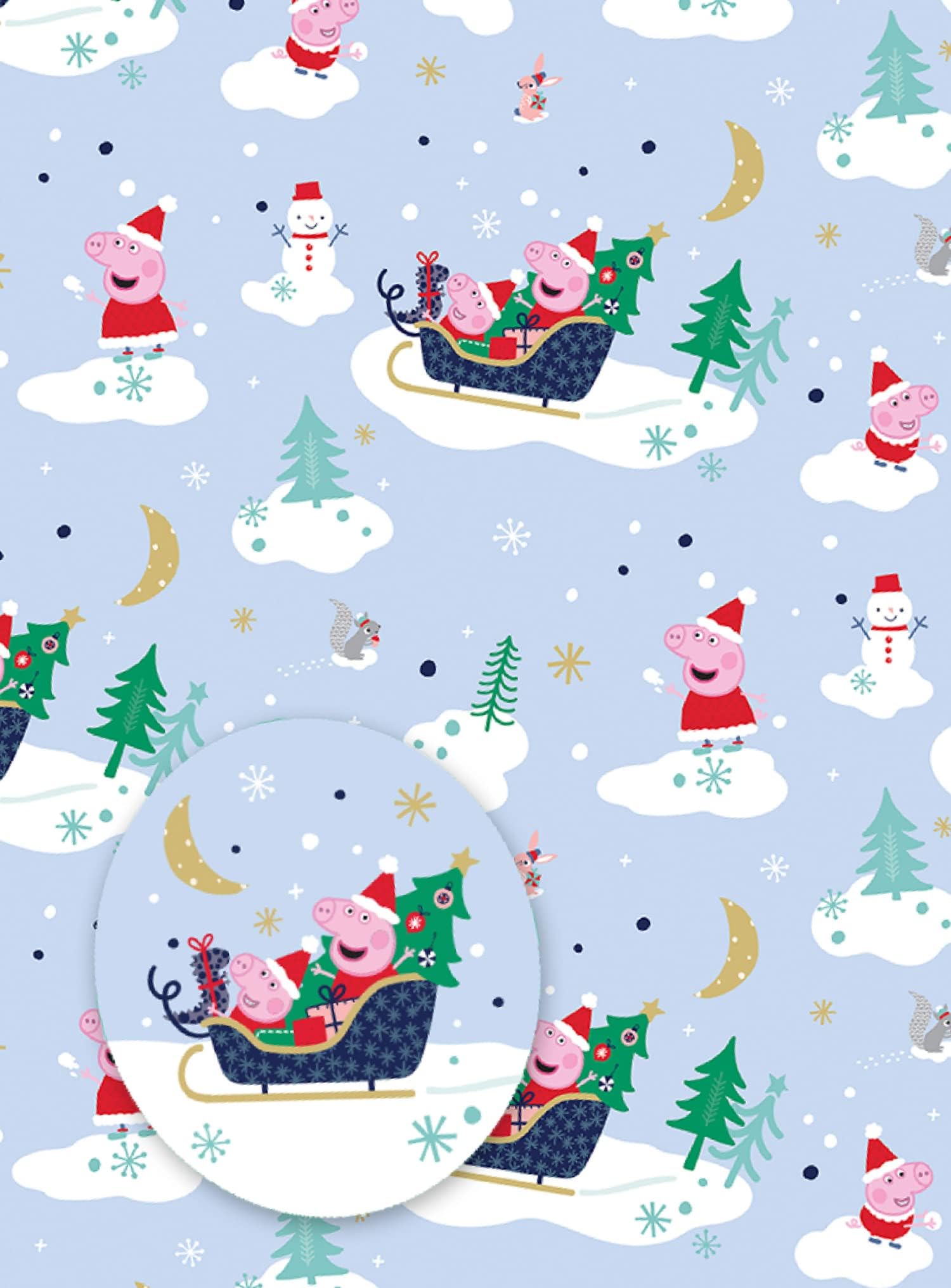 Danilo Promotions Peppa Pig Christmas Wrapping Paper, 4 Sheet 4 Tag Peppa Pig Wrapping Sheet for Gift WrapThe Forest Stewardship Council