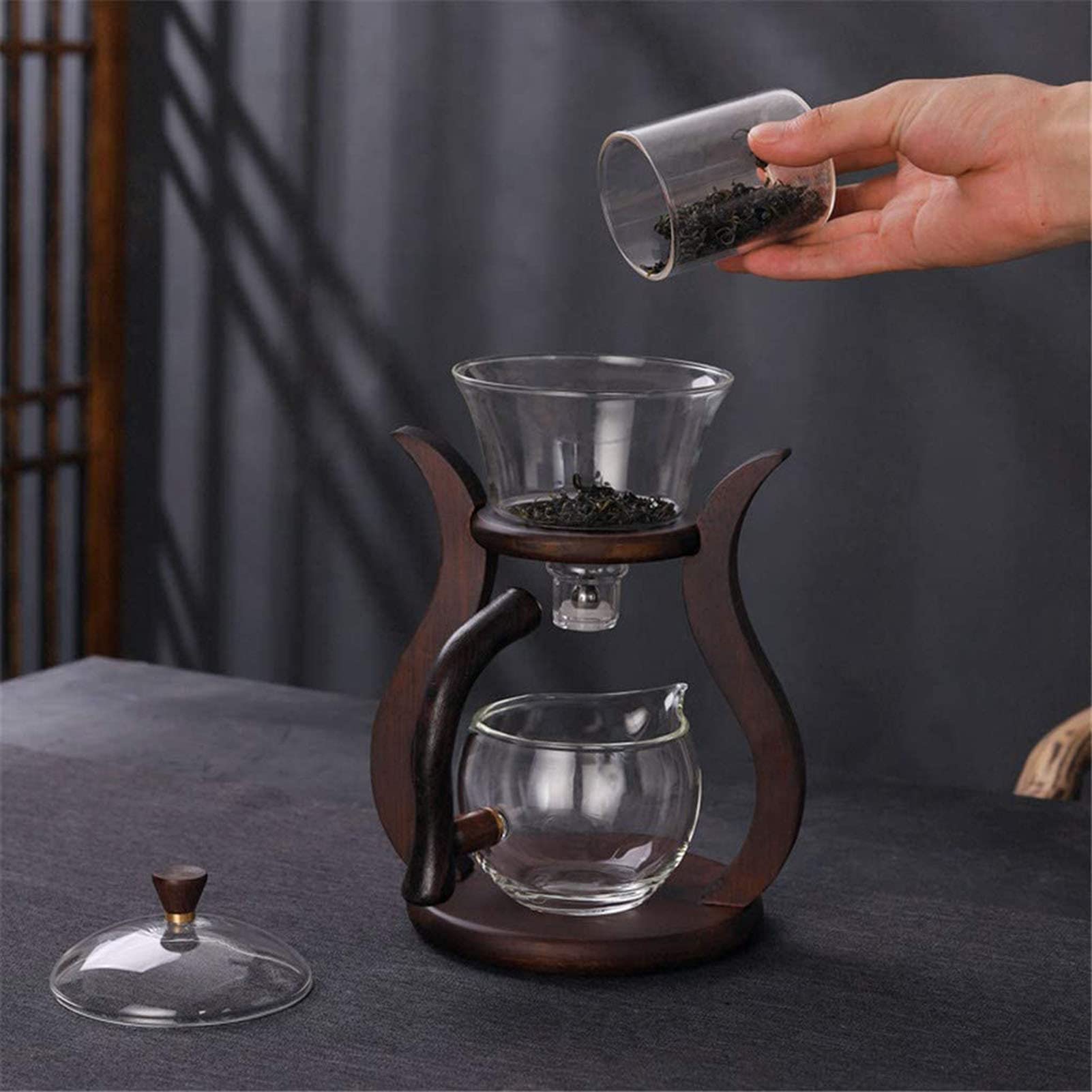Set di tazze da tè cinese semiautomatiche, in vetro, con deviazione magnetica dell'acqua, per casa e ufficio, perfetto per gli appassionati di caffè e tè