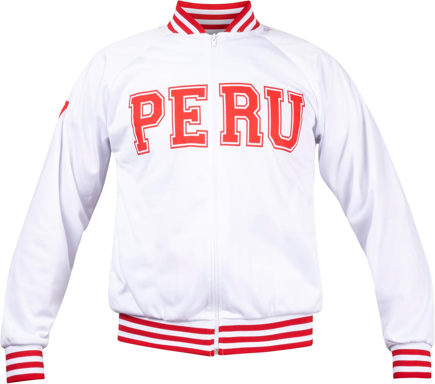 JL Kippha's Nationalist Peru White 1970 Football Sport Jacket Jumper zipped Retro Vintage