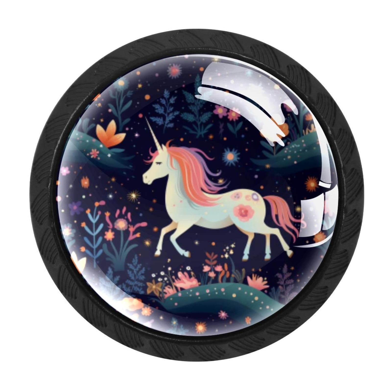 Chenzzzz Multicolored 03 4 Pieces Dresser Knobs Starry Unicorn Drawer Knobs Cabinet Knobs Pull Handles For Home Kitchen Office