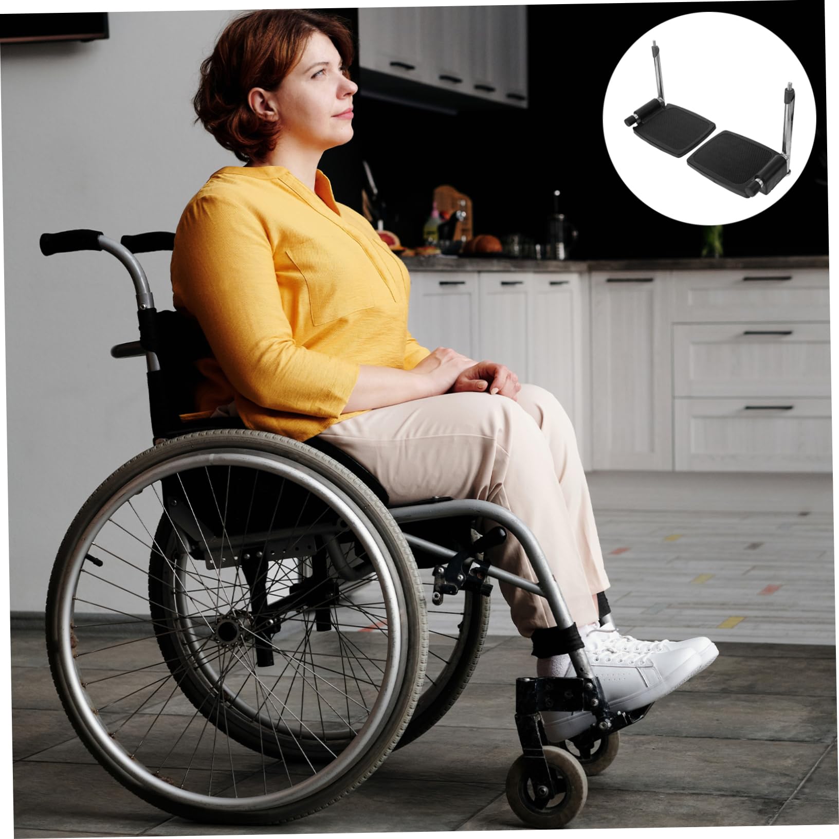 Veemoon Reposapiés Para Silla De Ruedas De Reemplazo Pareja De Pedales Metálicos De Aluminio Soporte Uso Para Silla De Ruedas Interiores