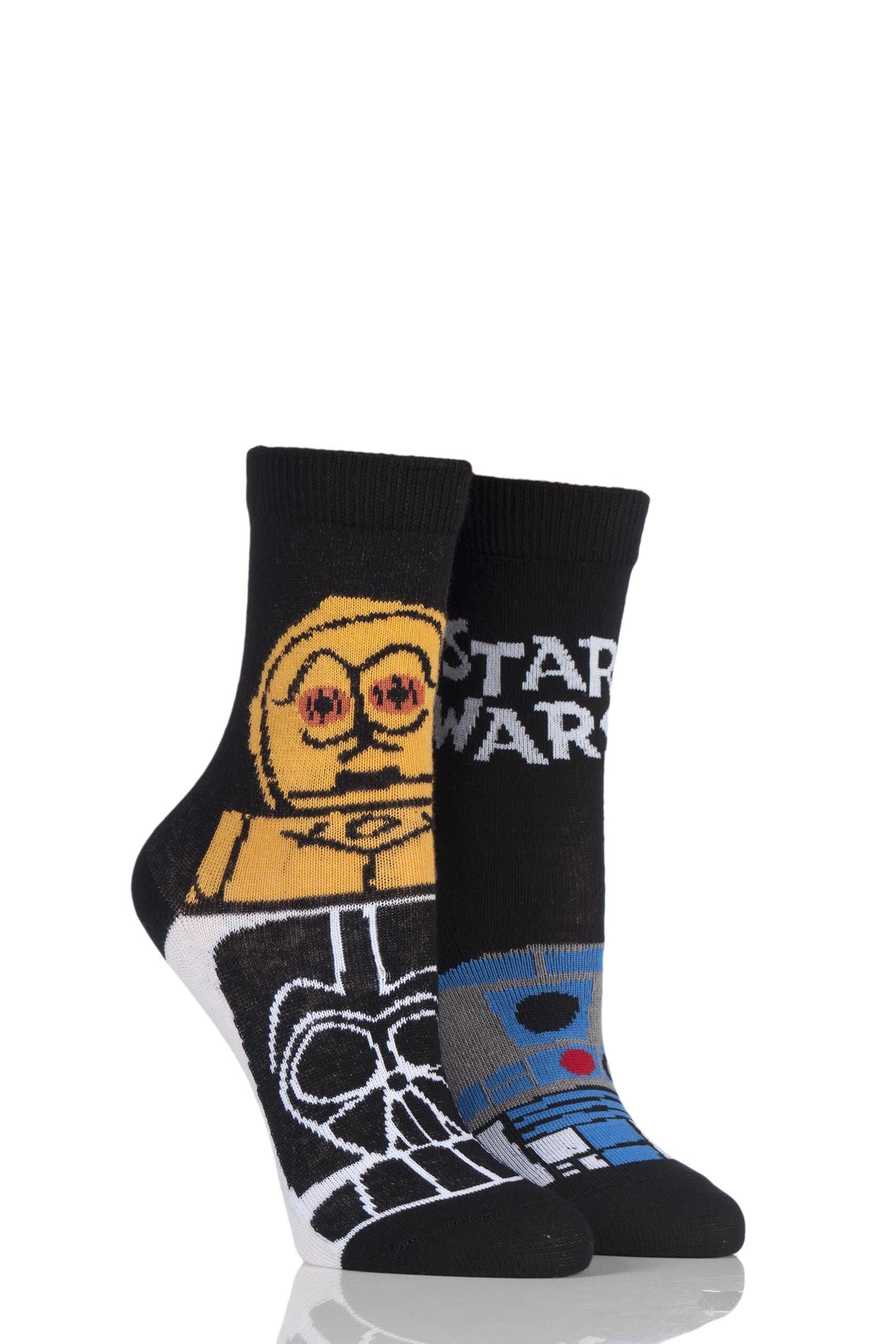 SockShop Kids 2 Pair Star Wars R2-D2 and C-3PO Socks 6-8.5