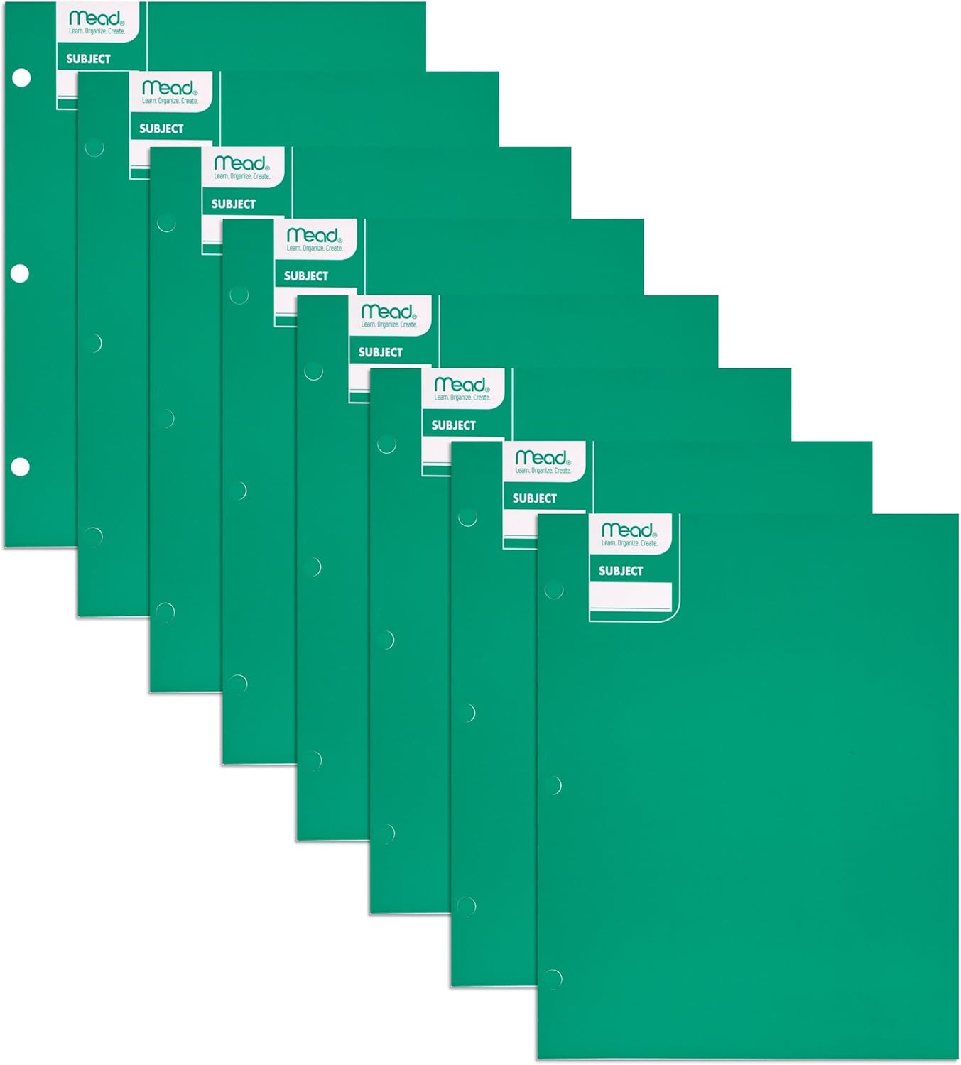 Mead 2 Pocket Folders, Paper Pocket Folders, Green, 8 Pack (38567)
