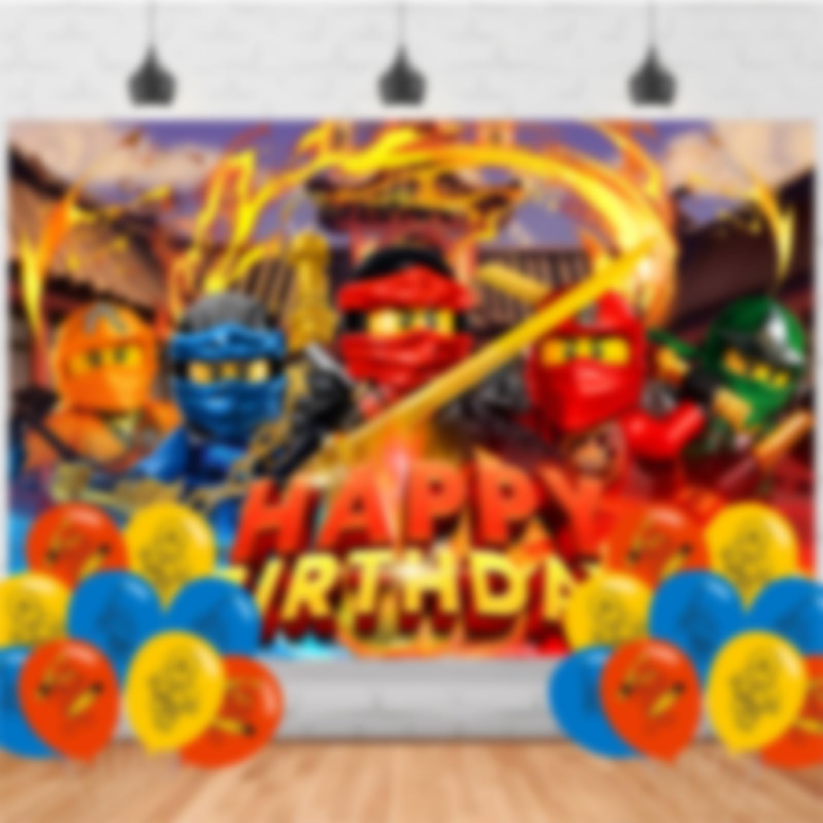 𝗡𝗶𝗻𝗷𝗮 Birthday Party Backdrop, Cartoon Ninja Birthday Party Decoration, Cartoon NinjaThemed Birthday Banner Shoot Photo Backgrounds Props for