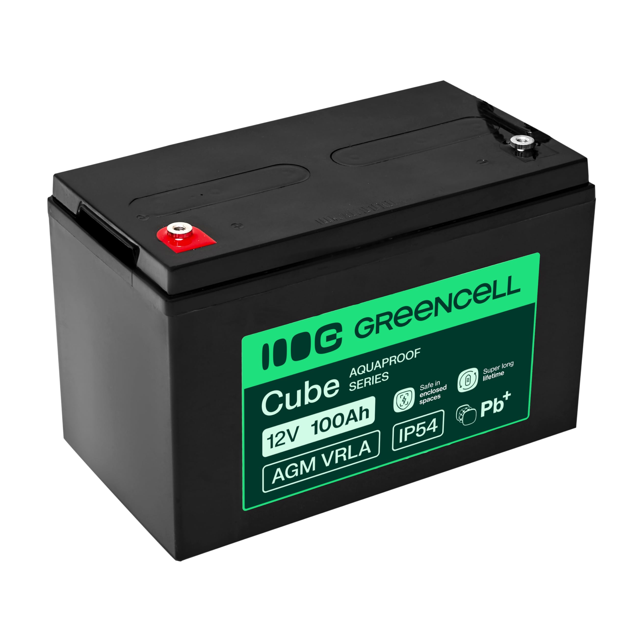 Batteria Greencell AGM VRLA 12 V 100 Ah – Batteria gel senza manutenzione per UPS, camper, sistemi di allarme, alimentazione di emergenza e applicazioni industriali, durevole, protezione IP54, alte