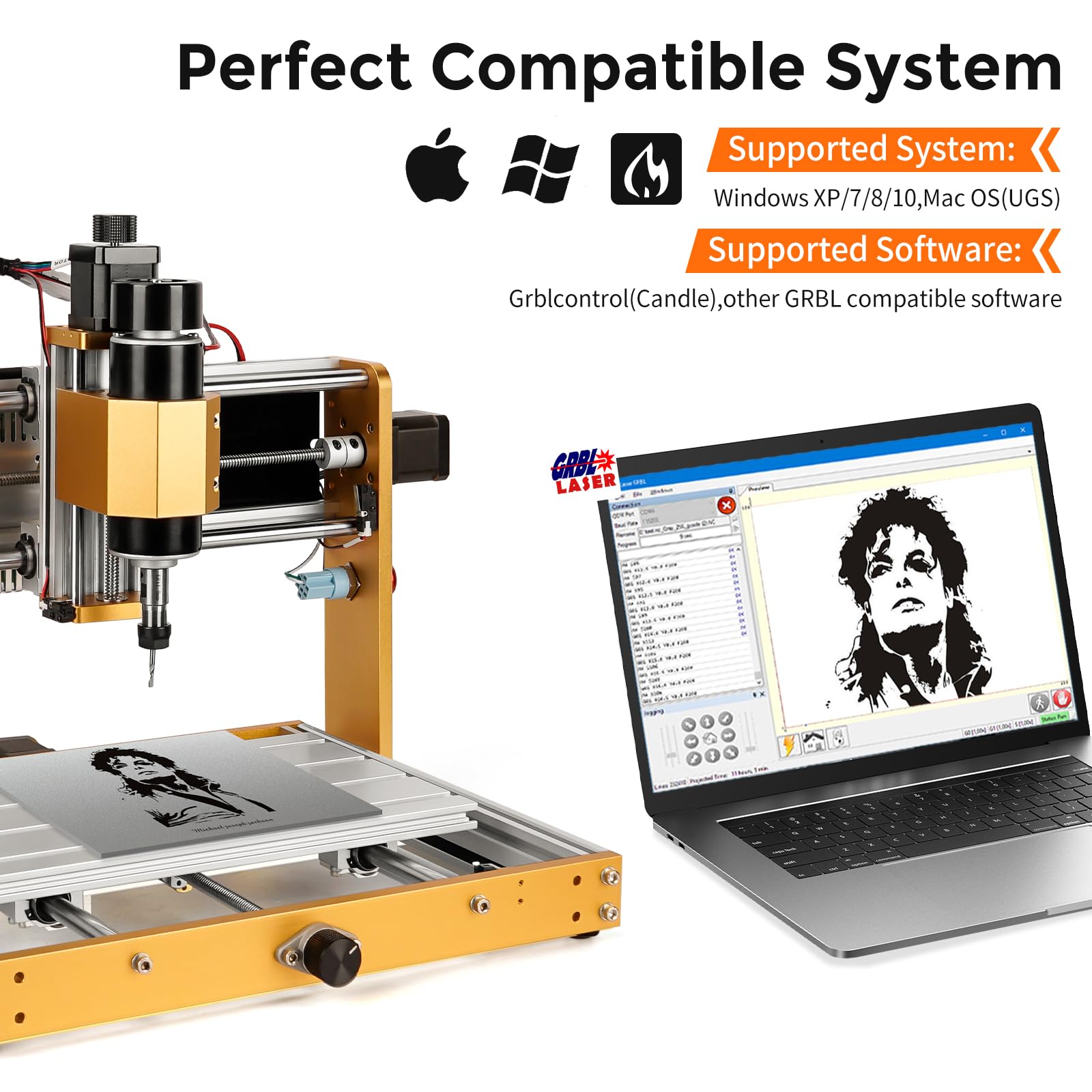 ANNOYTOOLS CNC-Fräsmaschine All-Metal 3018 2.0 PRO+ mit 500W-Spindel, Endschaltern und Not-Aus, 300 x 180 x 80 mm Arbeitsbereich CNC-Maschine für Holz, Acryl, Aluminium-Schnitzerei