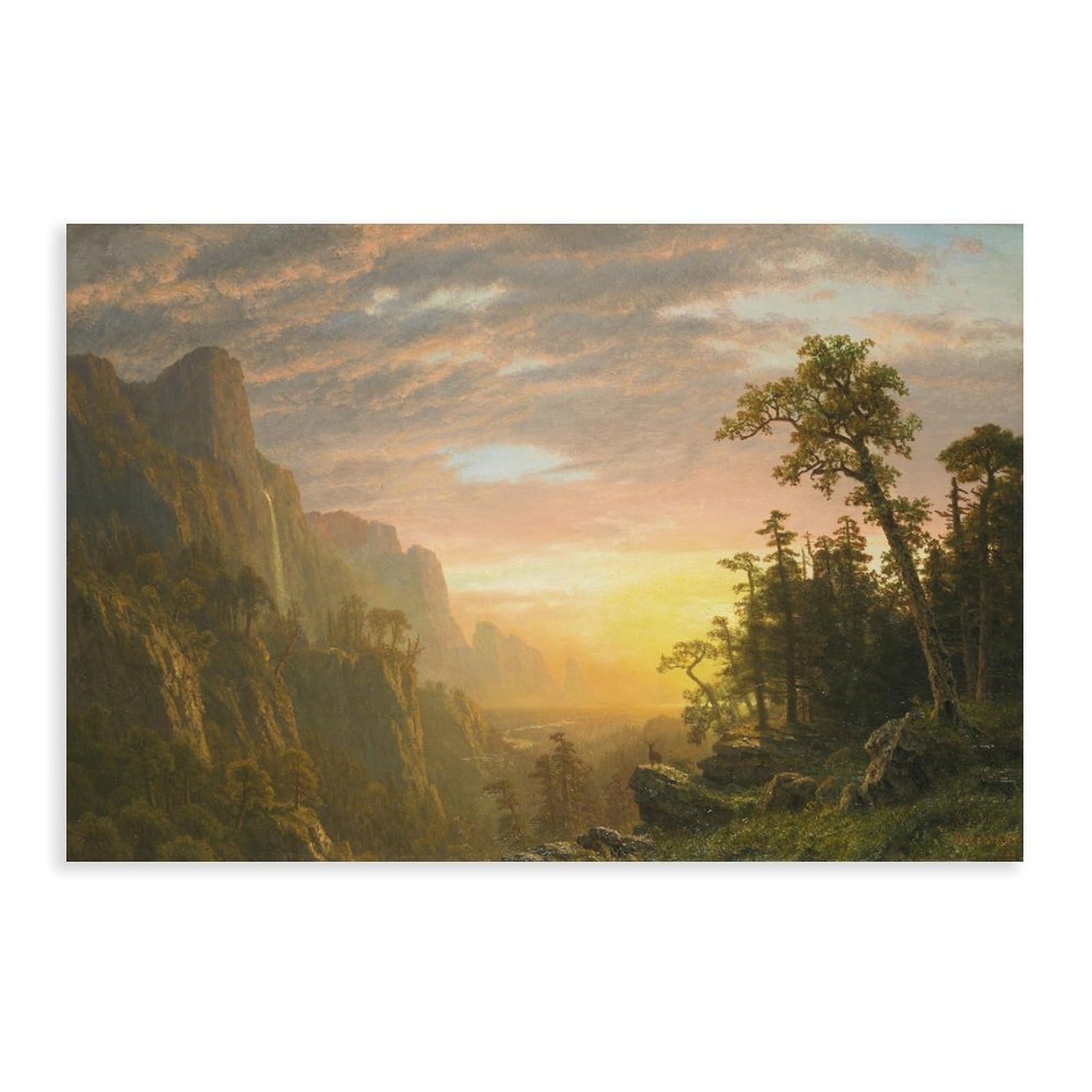 WCYB YOSEMITE VALLEY by Albert Bierstadt Posters Prints Canvas Deco Paintings Wall Art Unframe 16" L X 24" W