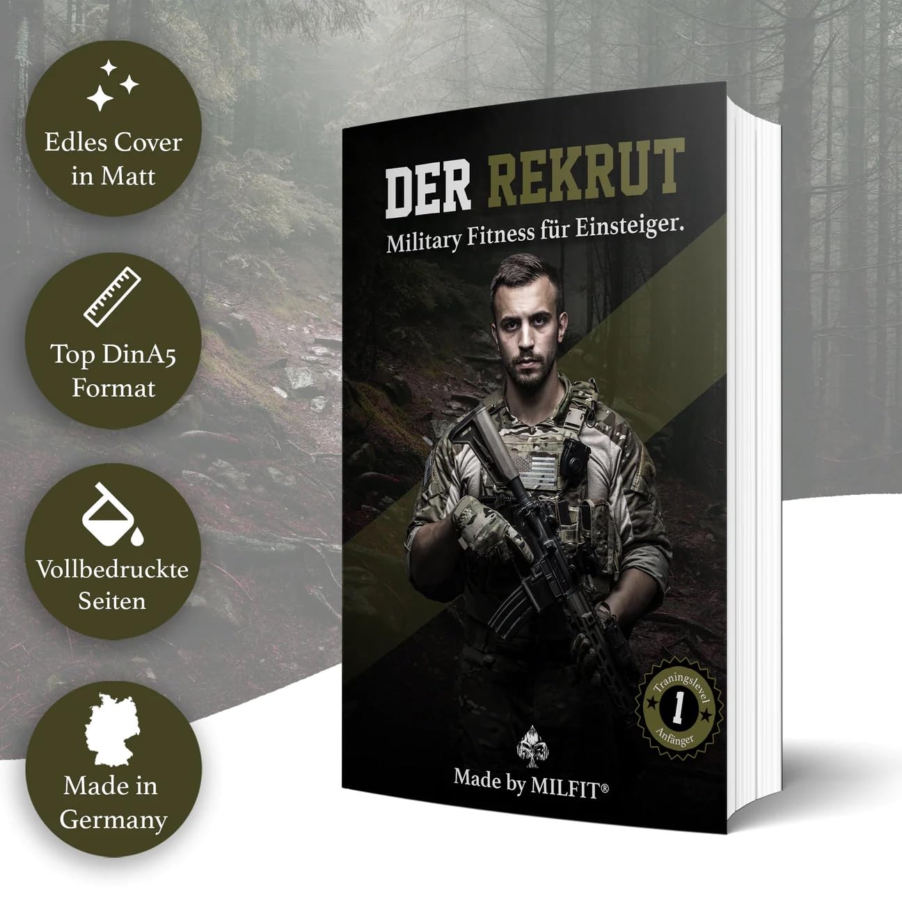 MILFIT - Der Rekrut | 10 Wochen Military Fitness Traininsplan für Einsteiger | Vorbereitung zur Bundeswehr Grundausbildung und dem Polizei Sporttest | Fit mit dem Körpergewicht