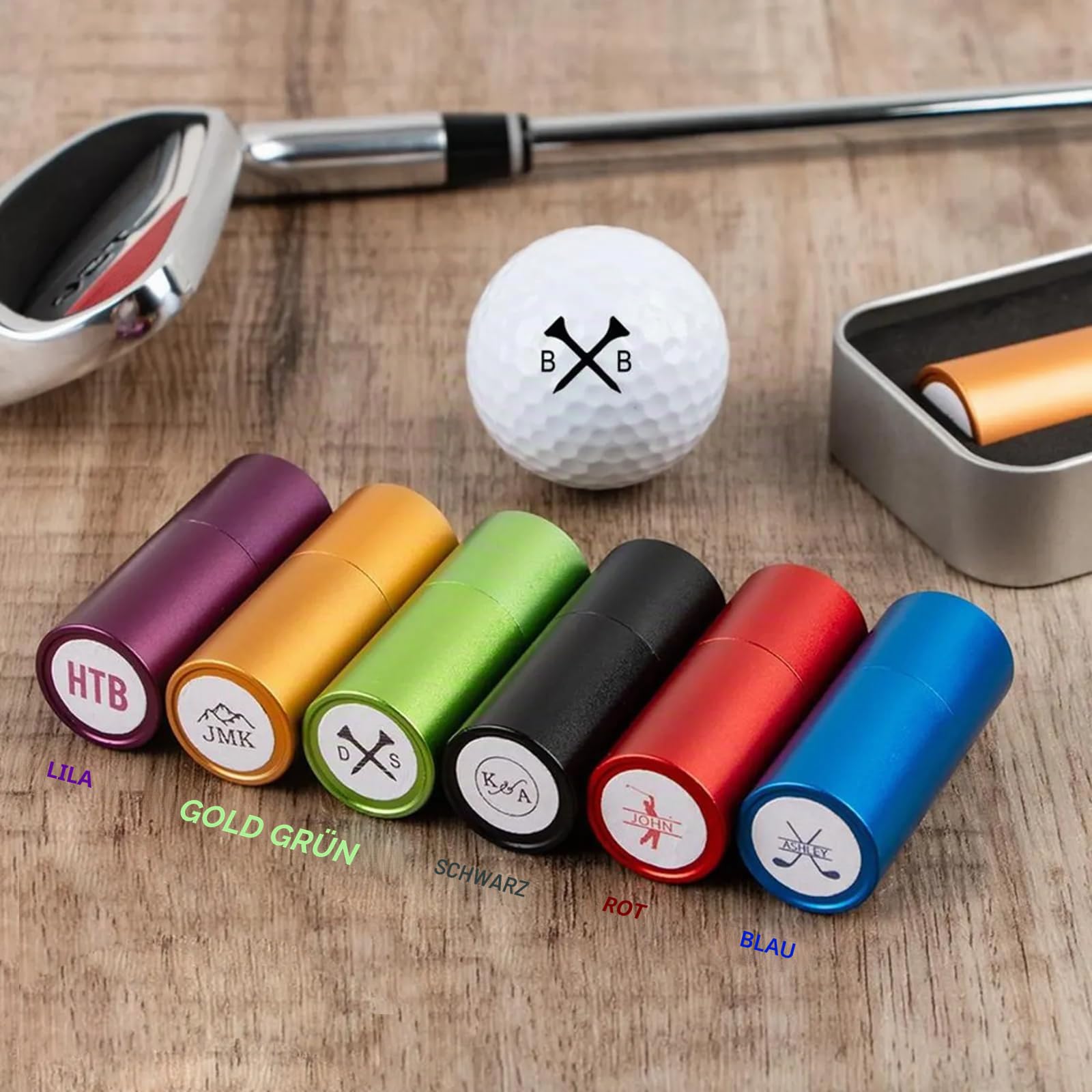 BOBO BIRD Custom Golf Ball Stamp - Personalisierter Ballmarker Stempel mit schnell trocknender Tinte - Wiederverwendbares Golfgeschenk für Männer, Frauen, Spieler & Trainer - Logo, Text oder Icon