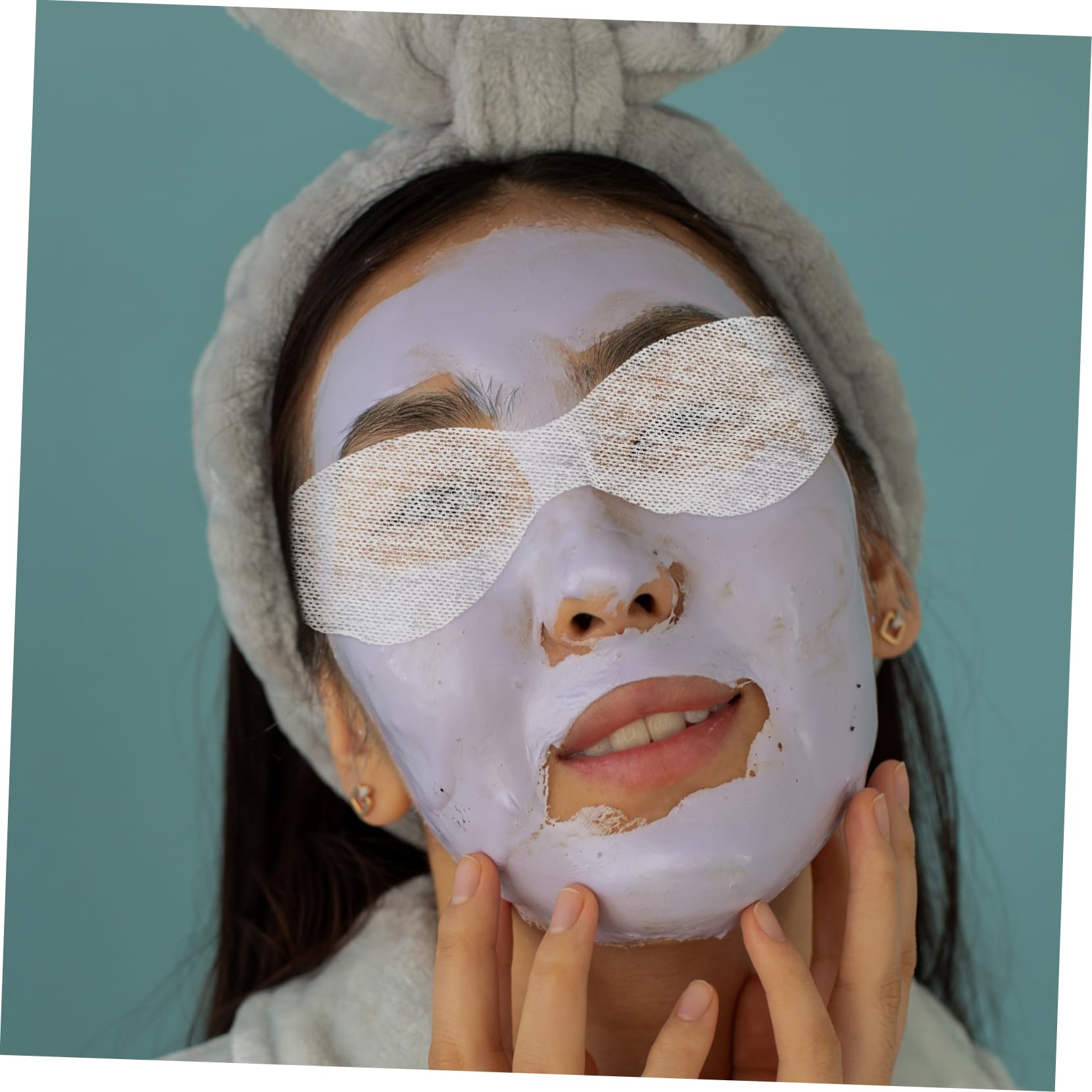 Happyyami Mascarilla para Ojos Desechable de Tela Clara para Cuidado Facial en Salón de Belleza, 600 Piezas, Hidratante Fácil Aplicación para Ocular