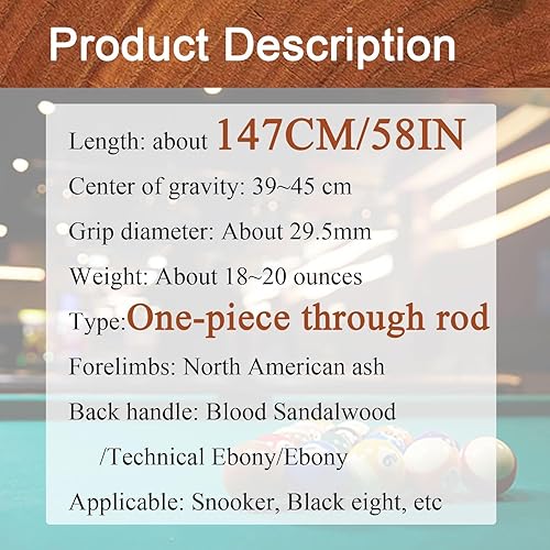 Miniatura 2 de Tacos de billar profesionales Taco de billar integrado 10MM Snooker chino negro ocho con caja para entusiastas profesionales (color 1)