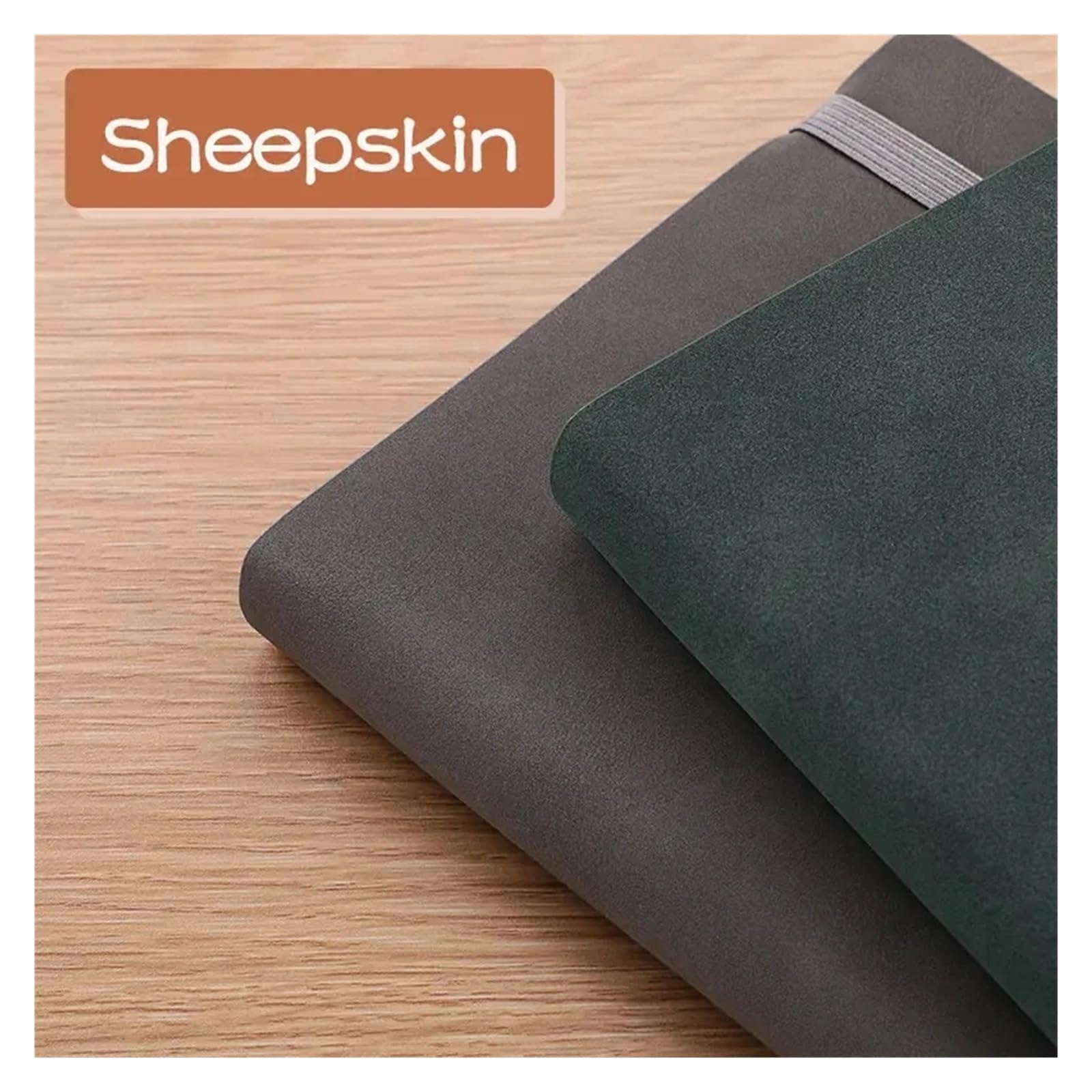 Inspirierendes Notizbuch 2 stücke 256 seiten Schaffell A5 Notebook Notizblock Tagebuch Business Journal Planer Agenda Organizer Notizbuch Büro Schulbedarf(Gray)