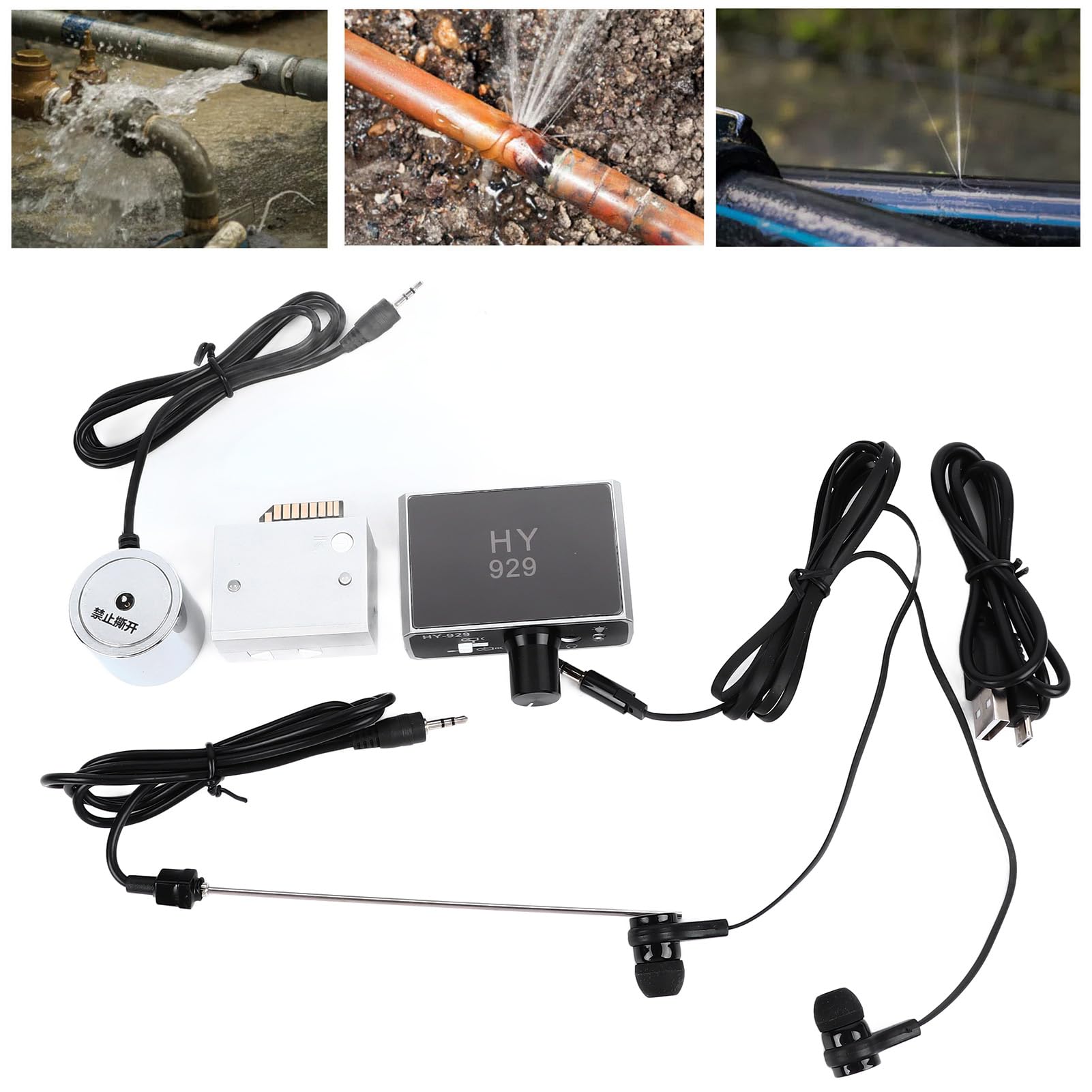 Détecteur de Fuite de Conduite D'eau Très Sensible, Utilisation Précise et Facile, Amplification du Son 20 000x, Matériau Durable, Utilisation Multifonctionnelle