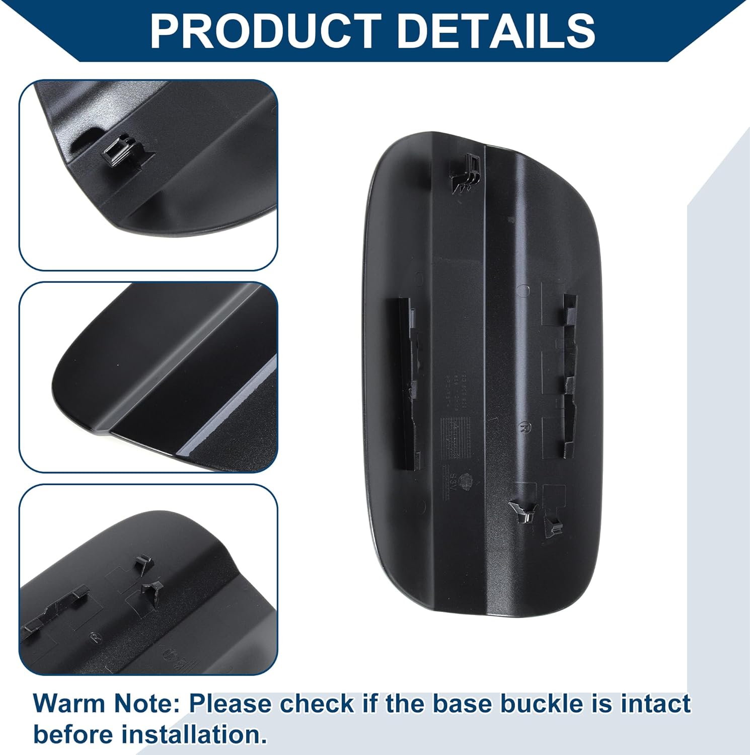 Fuel Tank Door Cap for Volkswagen Jetta 2019-2023 Fuel Filler Flap Cover Clip Type No.19G809909 Black ABS