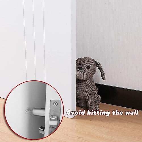 Vista 58 de Lindo tope de puerta decorativo para el hogar y la oficina, topes de puerta de piso, protectores de pared pesados de tela con peso animal, gato café