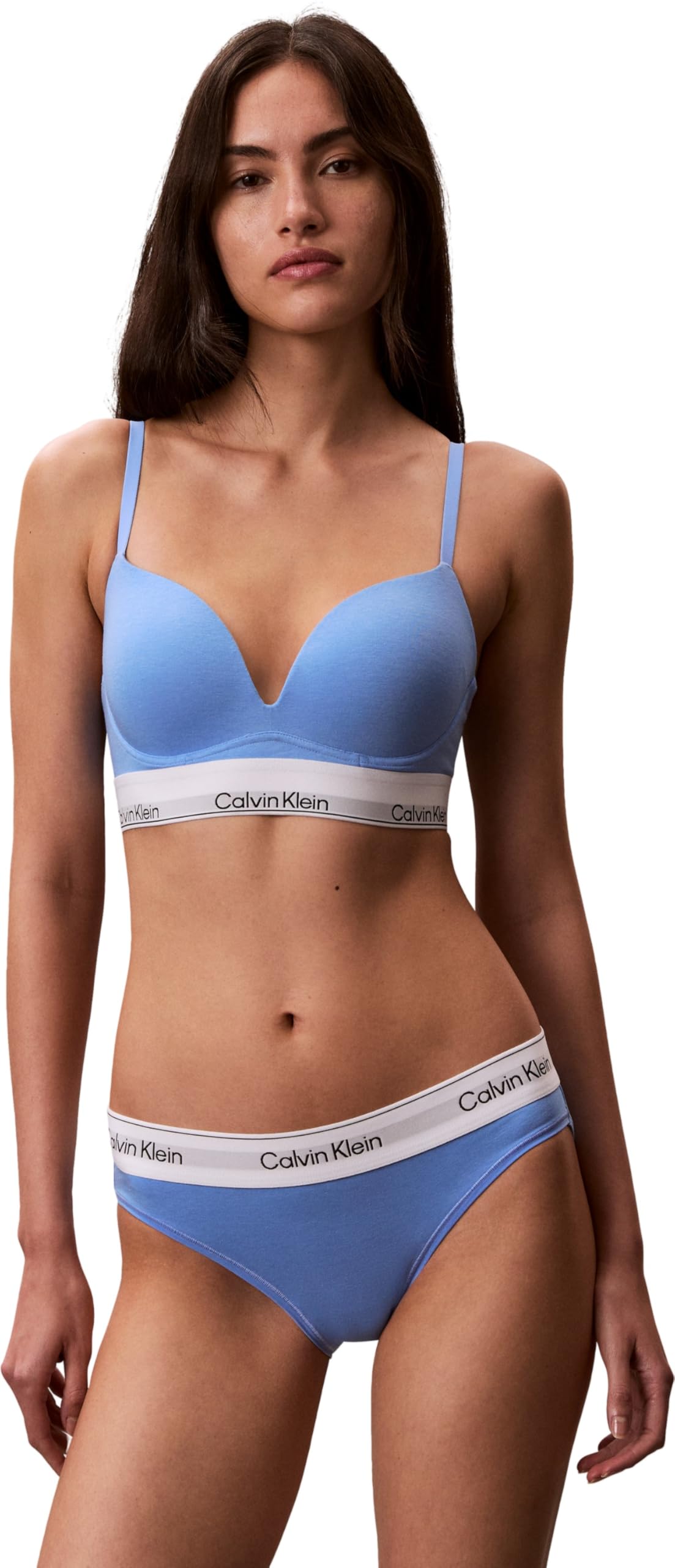 Calvin Klein Women’s Bikini Briefs with Logo Waistband, Blue (Blue Descent), S