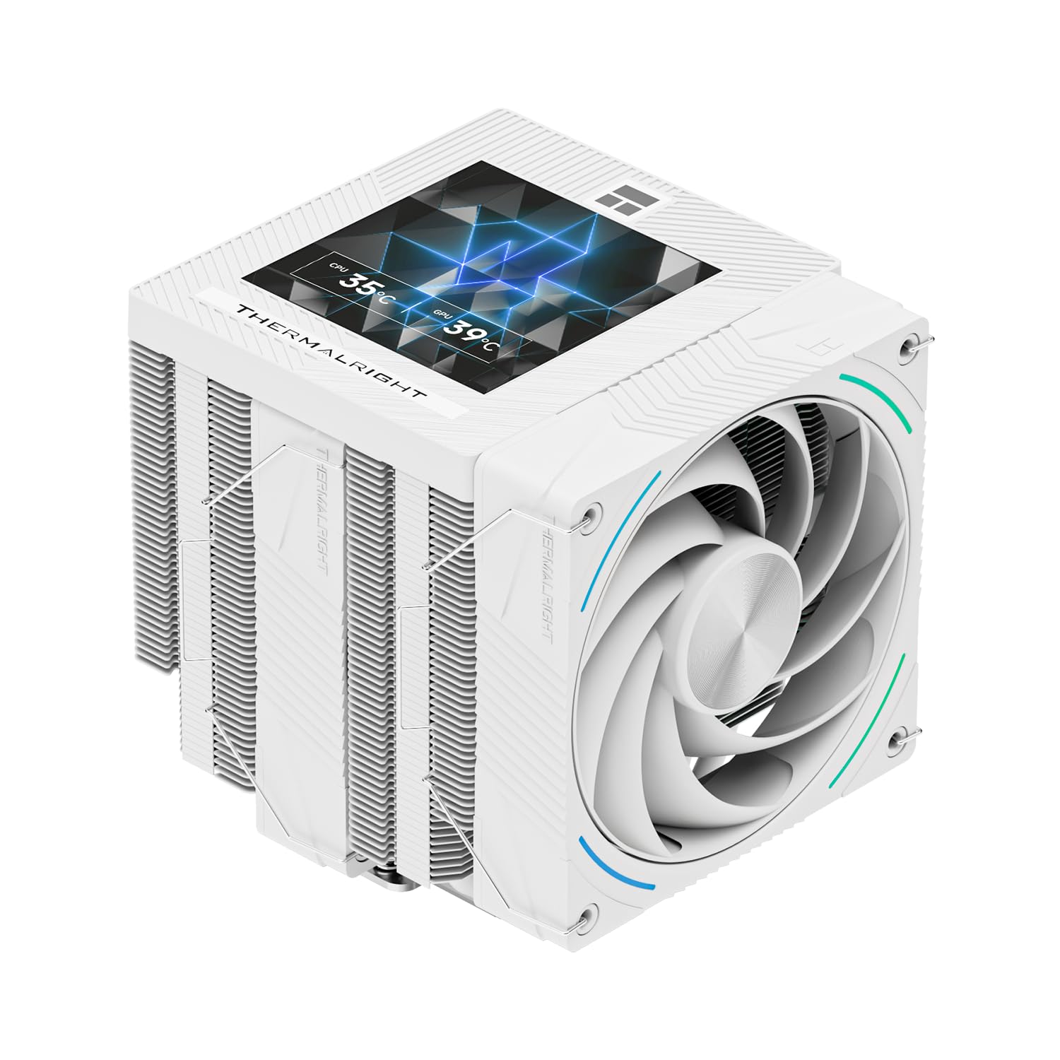 TR Phantom Spirit 120 Vision Snow - Disipador de calor para CPU de escritorio con doble ventilador PWM, enfriador de pantalla magnético de 3,95 pulgadas, resolución de 480 x 480, para LGA1851/1700, AM