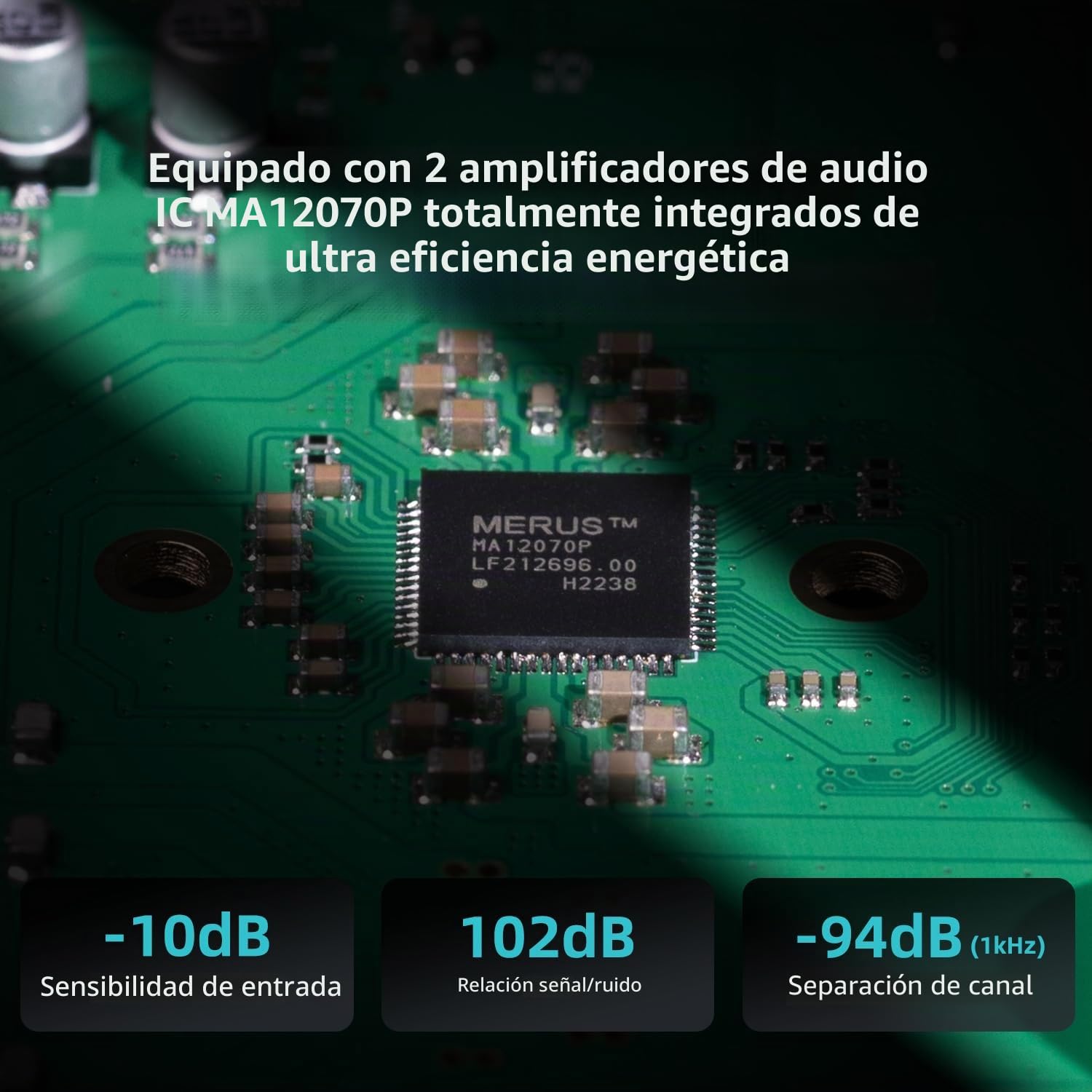 S.M.S.L Amplificador A50Pro, LPF y HPF, amplificador de audio de 2.1 canales, potencia de salida de graves de 100 W, amplificador de audio estéreo Bluetooth 5.0 de alta fidelidad, soporta HDMI (ARC