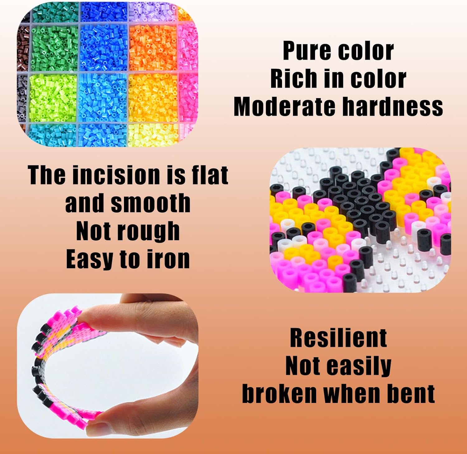 72 Color Mini Fuse Beads Craft Set 2.6mm Mini Size 38000 Pieces Sufficient for Christmas and Birthday DIY Gift Including Kit - Image 4