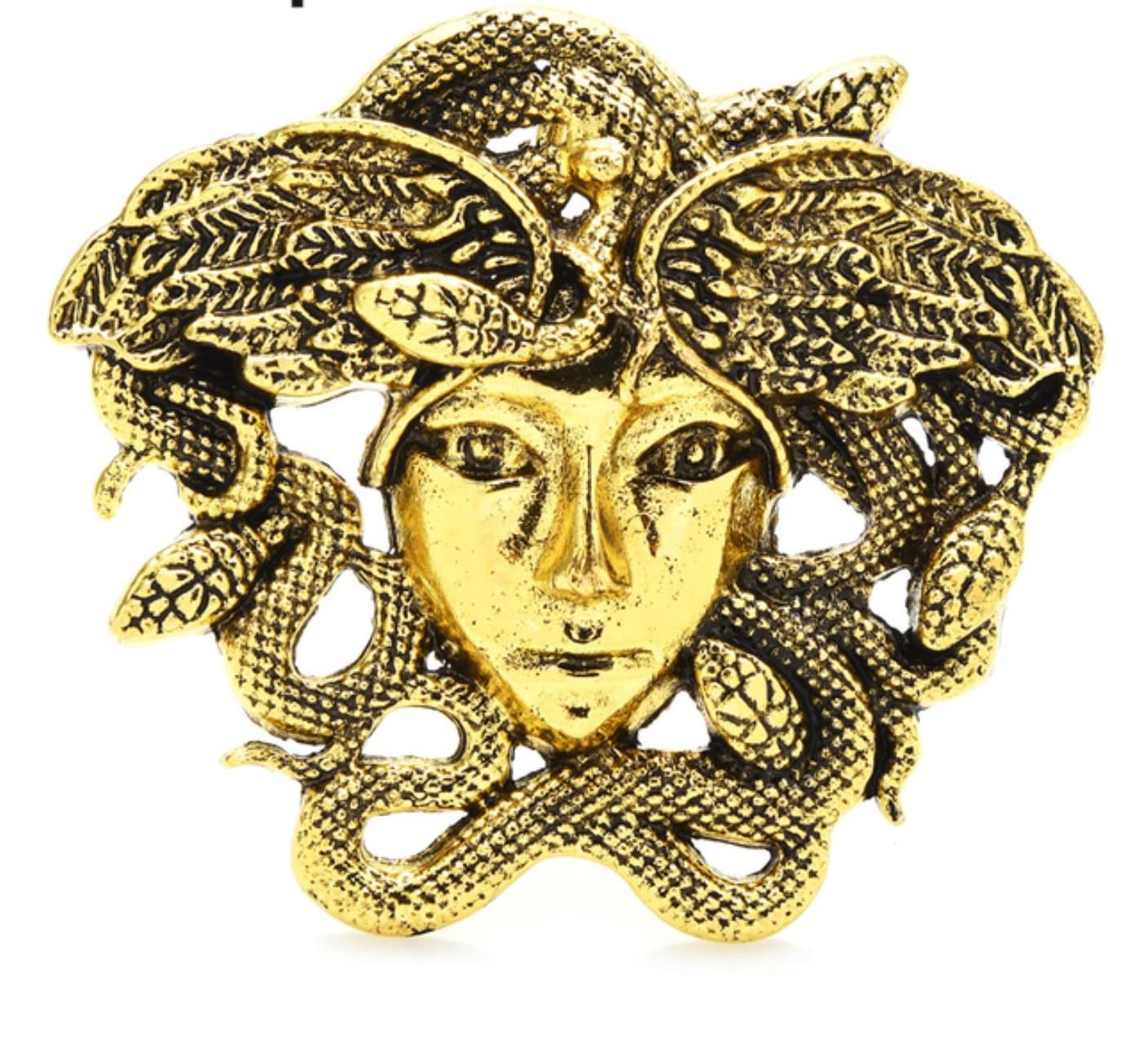 Mayiyaho Women's Gold Vintage Medusa Brooches Men 2-Color Greek Mythology Snake Lady Figure Party Casual Brooch Pins Gifts