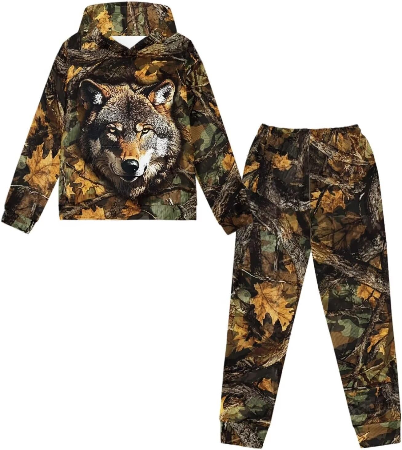 Boys Clothes 2 Piece Sweatshirts Set Long Sleeve Hoodie Casual Sweatshirt and Sweatpants Comfy Athletic Wear 7-14Y