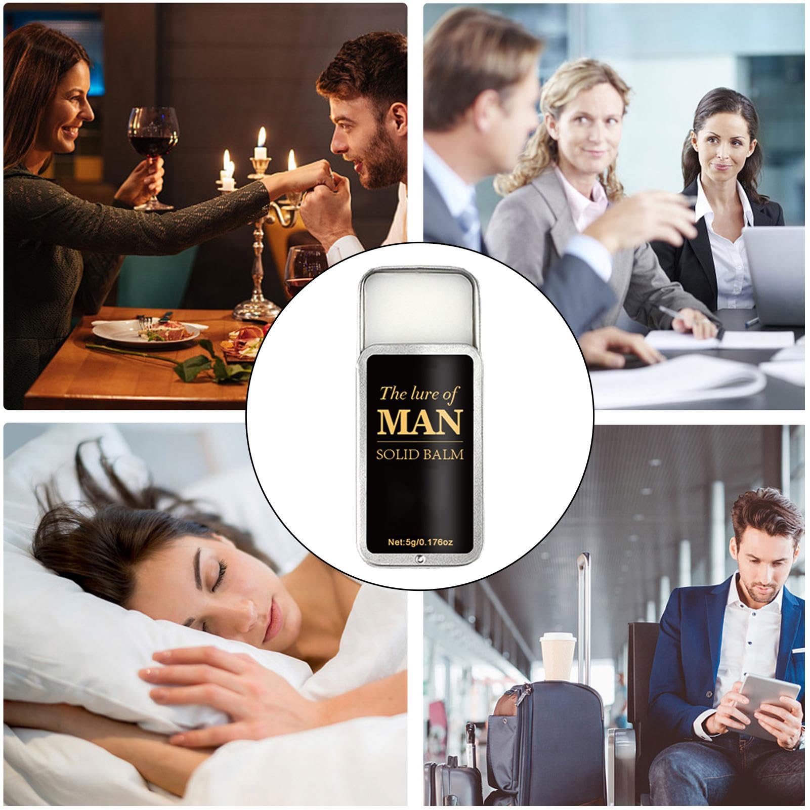 Profumo solido da uomo, elegante fragranza quotidiana bergamotto in scatola di ferro, profumo premuroso, fragranza e di lunga durata, balsamo aromatico per appuntamenti formali, lavoro