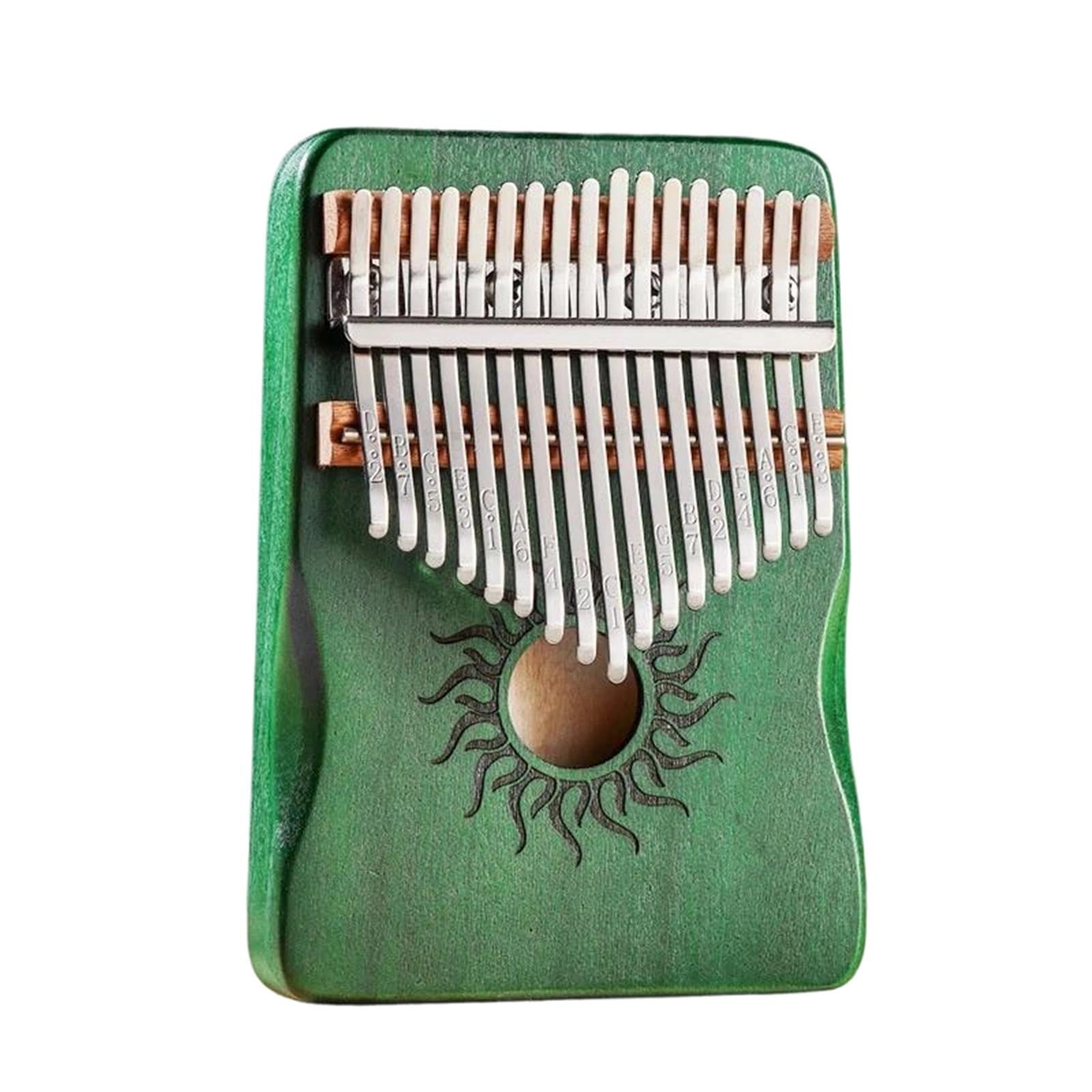 Kalimba portátil Kalimba de arce de 21 teclas | Esta kalimba es fácil de llevar.(17 key green)