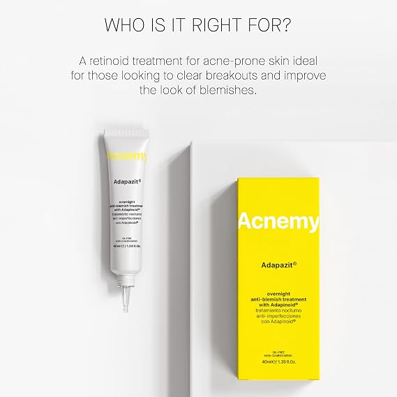 ACNEMY ADAPAZIT - Nighttime Anti-Blemish Treatment, 40 ml – With Adapinoid® Third Generation Retinoid, Regulates Sebum, Improves Texture, Reduces Pores and Evens Skin Tone, Gentle for Sensitive Skin