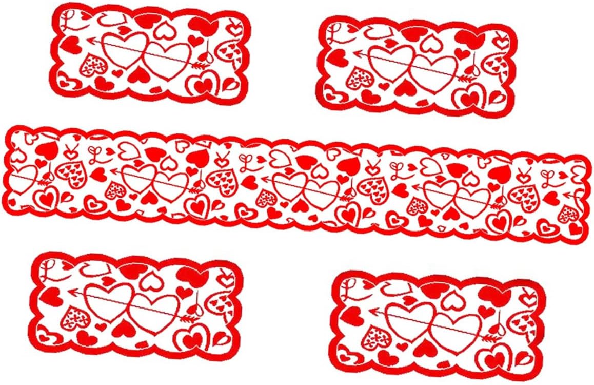 PRETYZOOM 4pcs Heart-Shaped Hollow Arrow Festive Table Decor for Valentine's Day Heat-Insulated Table Mats for Home Dining and Parties