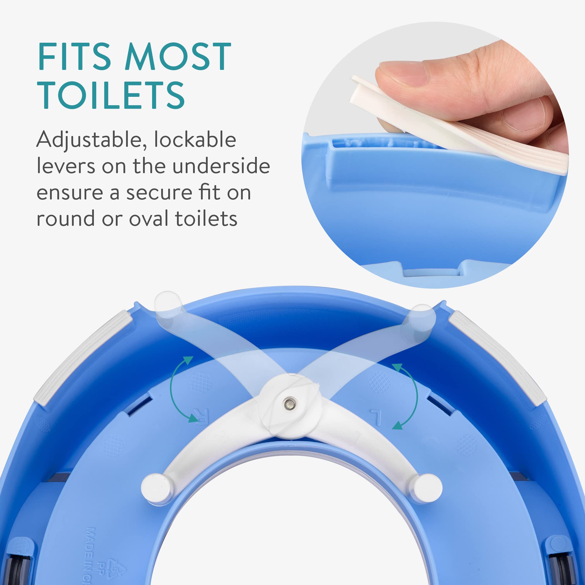 Navaris Réducteur toilette enfant - Siège réducteur WC pour enfants antidérapant avec poignées et assise rembourrée - Adaptateur cuvette bébé