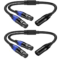 Vista 15 de LanSenSu XLR - Cable de micrófono de 76 pies, paquete de 2 unidades, cable de altavoz de 3 pines chapado en oro macho a hembra, cable de micrófono