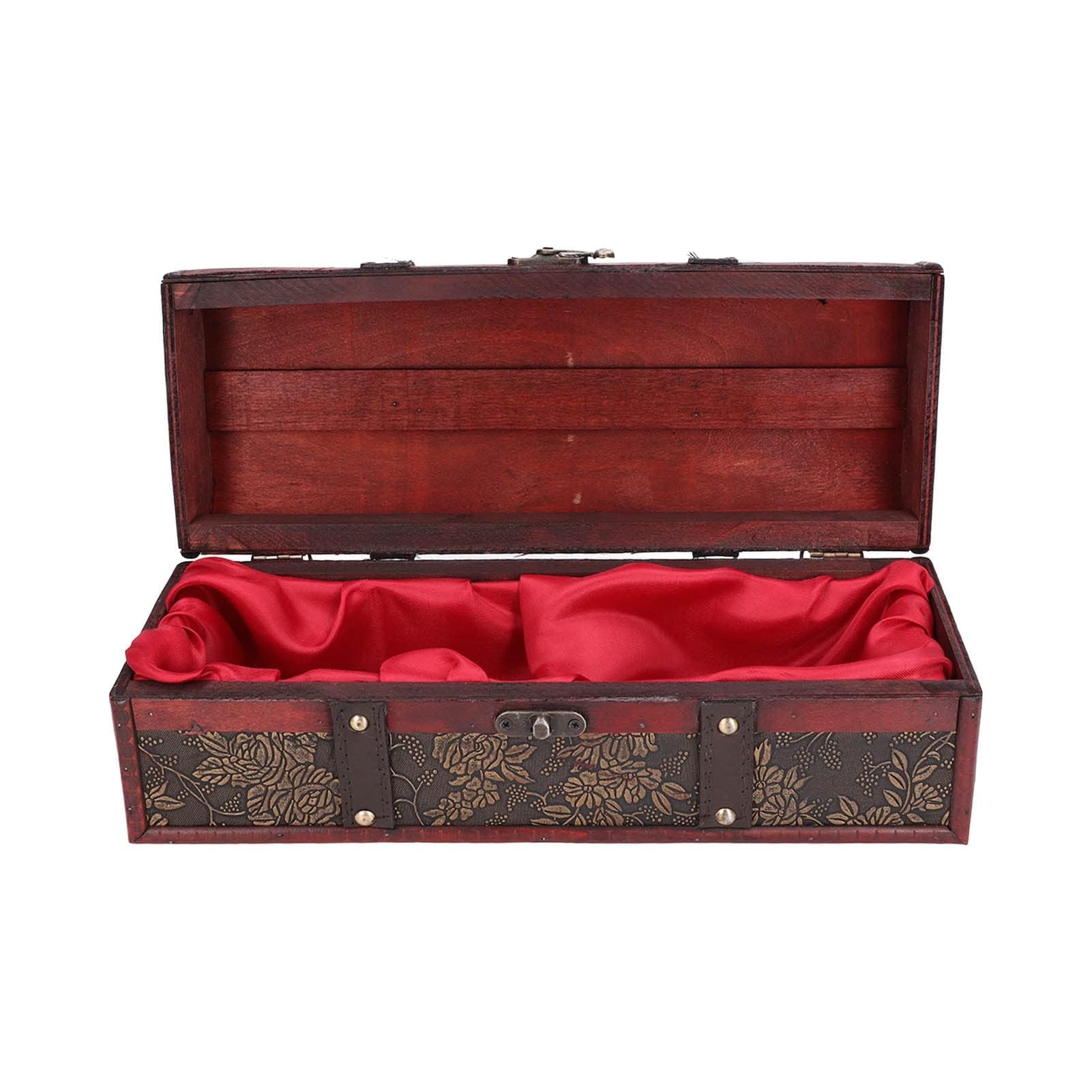 Scatola Per Bottiglie di Vino in Legno, Confezione Regalo Per Bottiglie di Vino con Baule Vintage Scatola Per Bottiglie di Vino in Legno Vintage Per Vino Rosso Champagne Imballaggio Per Bottiglia Sing