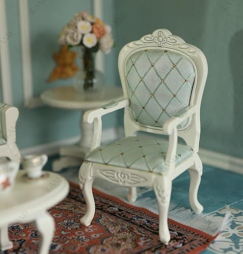 Miniatura 6 de iLAND Juego de muebles de casa de muñecas victoriana, muebles y accesorios para casa de muñecas, sofá de casa de muñecas en miniatura con accesorios