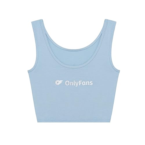 OnlyFans Women's Seamless Crop Tank Top – Sleeveless Fitted Athletic Camisole for Everyday Wear - One Size - Winter Blue