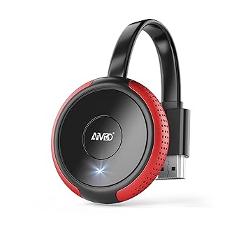 TIMBOOTECH 4K/5G Wireless HDMI Display Adapter, 4K@30Hz Miracast Screen Mirroring Receiver 65FT Range for Laptop, PC, i-Phone, i-Pad, Tablet, Mac,Android,Window to TV/Projector/Monitor Red