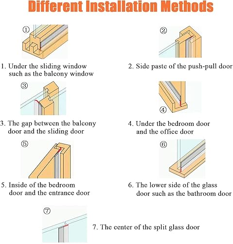 Miniatura 8 de Sellador de puerta de 49.2 pies, tira de silicona para puerta y ventana, cinta de sellado de silicona para tope de corrientes de aire de puerta,
